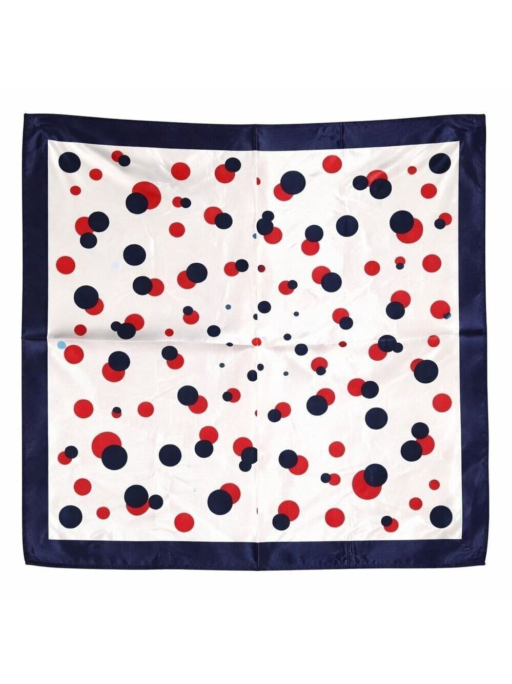 Patriotic Red White Blue Polka Dot Satin Square Scarf 20x20 Hair Neck Wrap